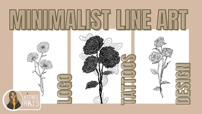 draw line art monoline minimalist for tattoos logo etc not ai