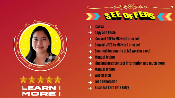 do data entry, web research, and admin support