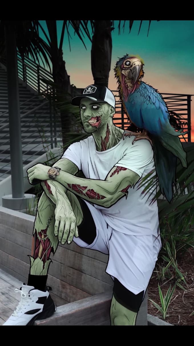 create an animated alien or zombie version of you