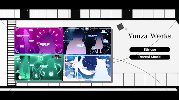 design cute stinger transitions for vtuber, kick, twitch streamer