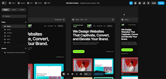 create a professional no code website or portfolio site for small businesses
