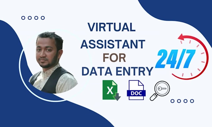 work as a data entry virtual assistant, and web researcher