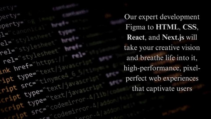 Design to code html, css, react, nextjs