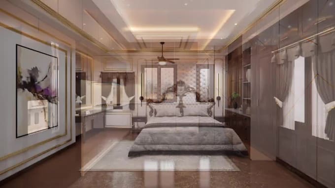 do professional 3d interior design and realistic render