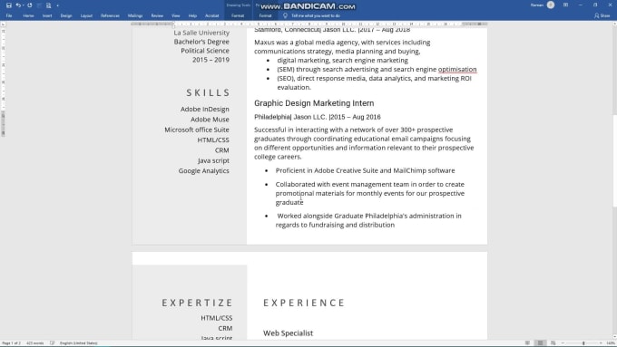 Design your resume template and cv in ms word document by St_roman | Fiverr