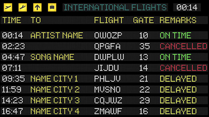 make airport board music visualizer or audio visualizer