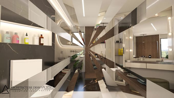 design bathroom 2d floor plan and 3d realistic render