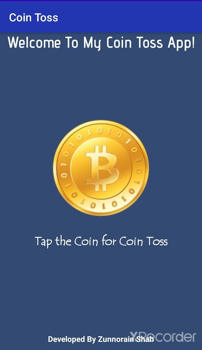 create a coin toss application for you on android studio