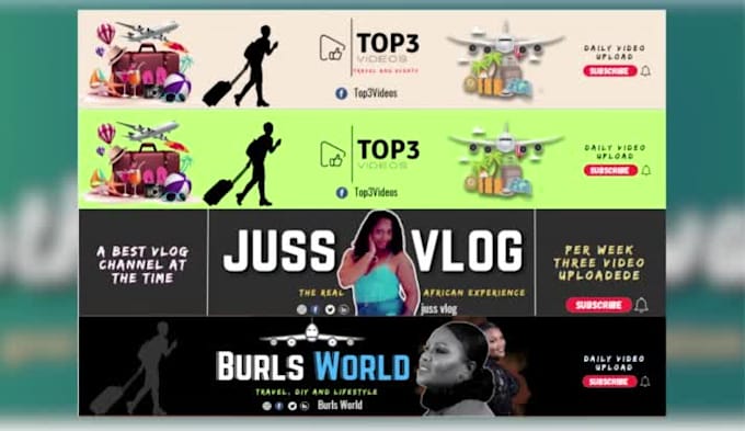 design a professional youtube banner for your channel