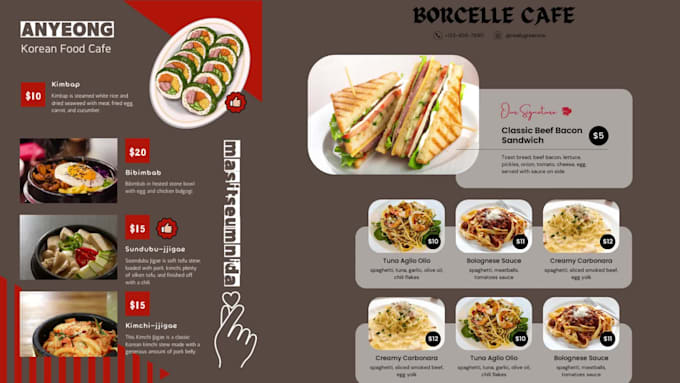 create a digital food menu for your cafe and restaurant