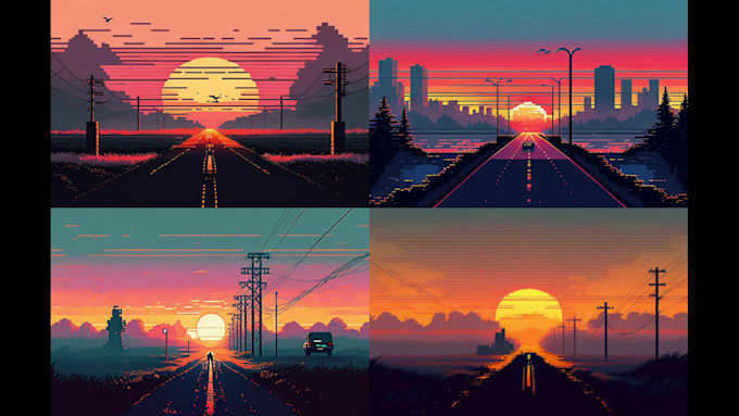 create custom pixel art backgrounds and game scenes
