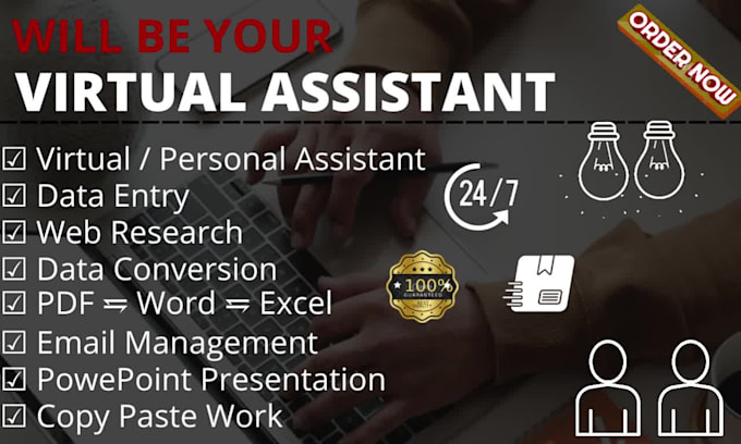 asistente virtual data entry collection conversion web research ppt presentation