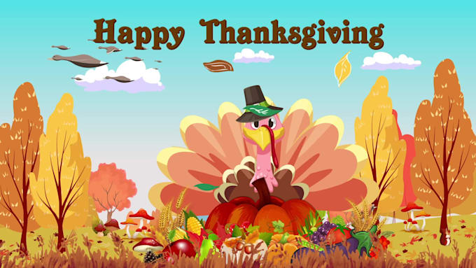 create short thanksgiving logo animation