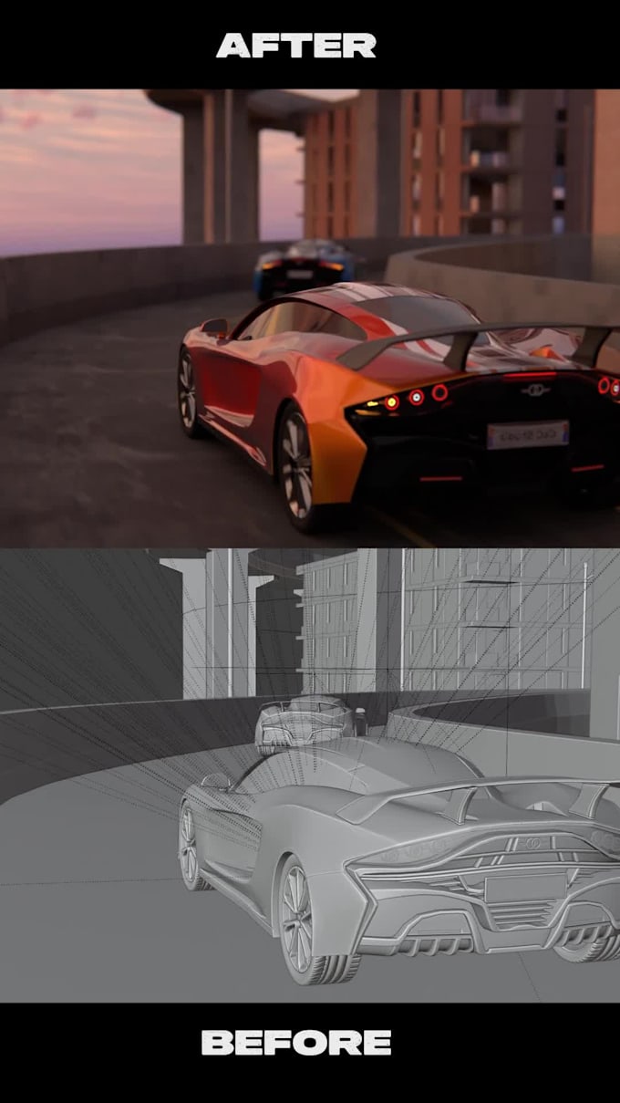 create realistic 3d car animations
