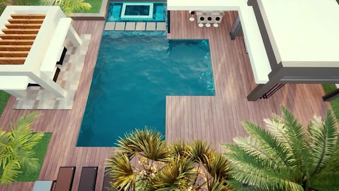 design 3d garden and backyard landscapes with pools and patios