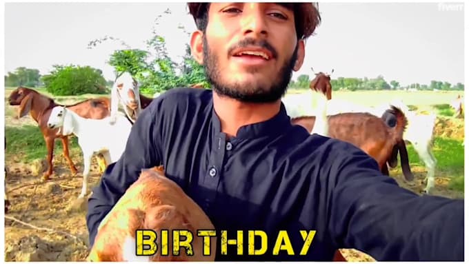 record a funny birthday video with goats