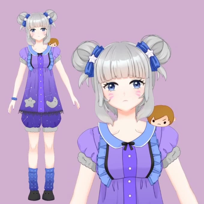 Do 2d vtuber model, vtuber rigging, vtuber png, and anime by ...