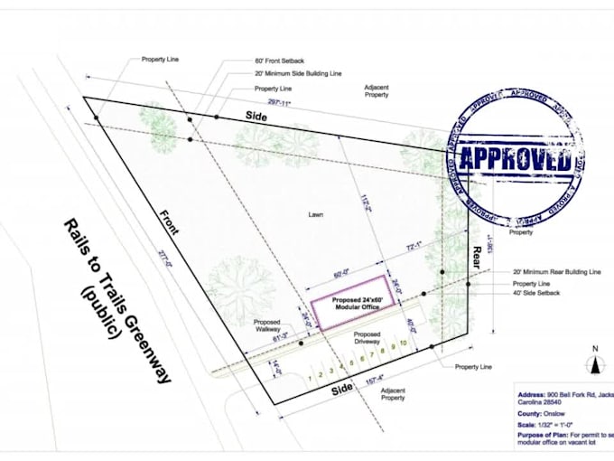 Design a site plan or plot plan and floor plan