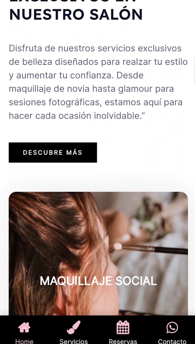 create beauty salon or makeup artist website with logo and business card