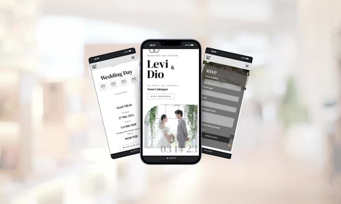 design a custom wedding website with rsvp and photo gallery