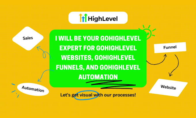 be your gohighlevel expert for go high level website and sales funnel automat