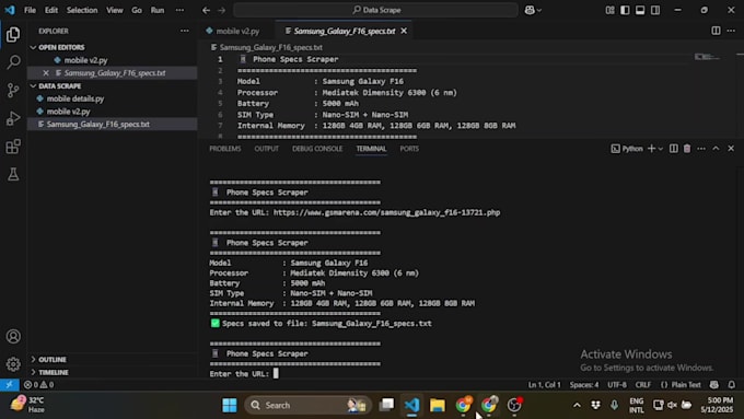 create a custom web scraper to extract data from any website