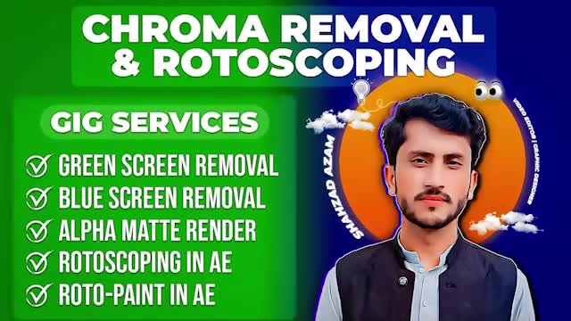 do green screen removal, chroma key, rotoscoping in 12 hours