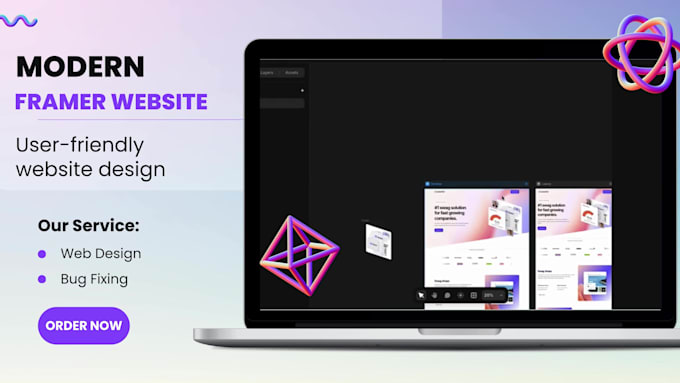 design modern framer website, framer landing page, figma to framer website