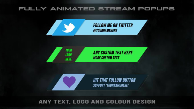 Create custom animated timed popups on your stream by Gamerneelie | Fiverr