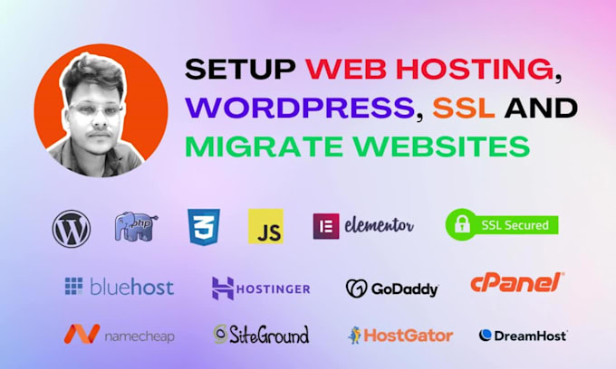 setup web hosting, fix wordpress issues, and migrate website