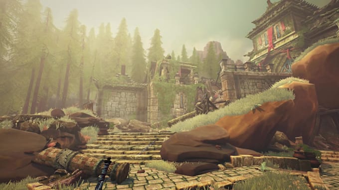 create custom stylized 3d environment, scenes and props in unity and ue5