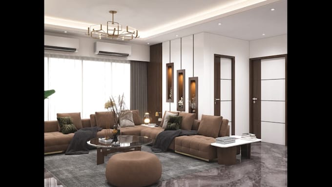 do interior design apartment and 3d rendering