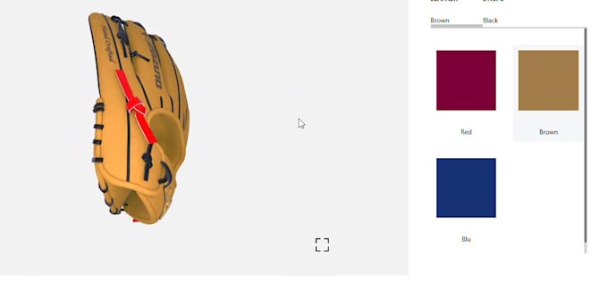 build custom 2d 3d softball baseball glove configurator on shopify kickflip