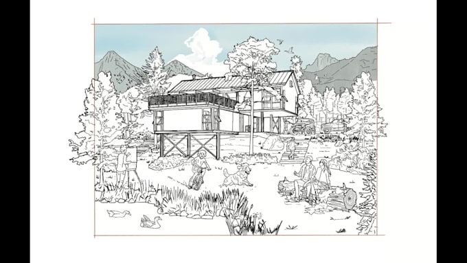 sketch your architectural concept in procreate
