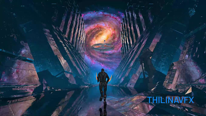 make a 3d sci fi loop animation for twitch, youtube, or music videos