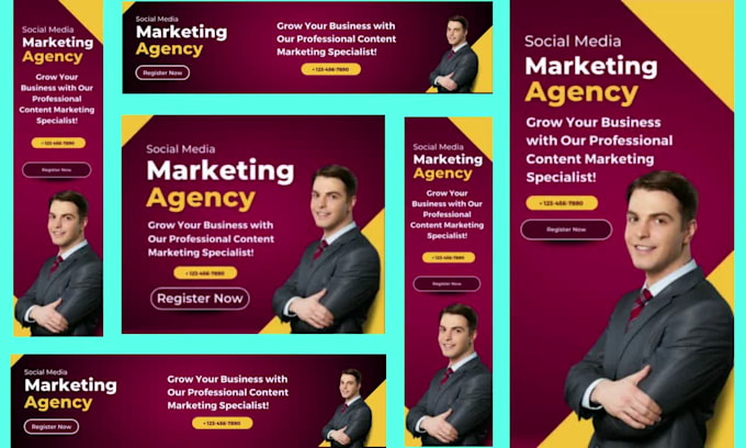 create animated web gif banners, ads, cover, post