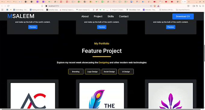 design and develop a modern portfolio website