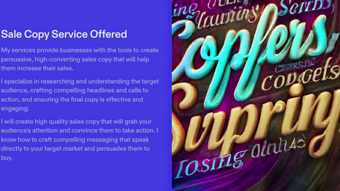 write sales copywriting content for e marketing
