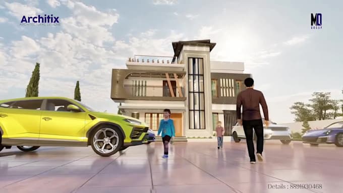 create premium architectural 3d image, animation for u