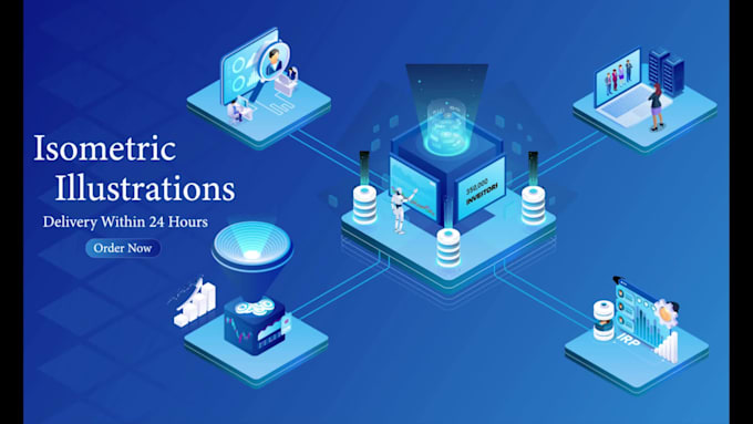 design isometric 3d infographic illustrations in 24 hours