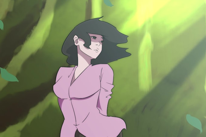 create anime style 2d gif animation