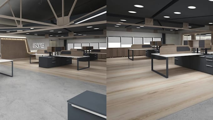 do 3d cgi unreal engine office, workspace, commercial, HQ, facility design