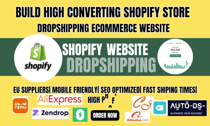 build automated shopify dropshipping store design ecommerce website development