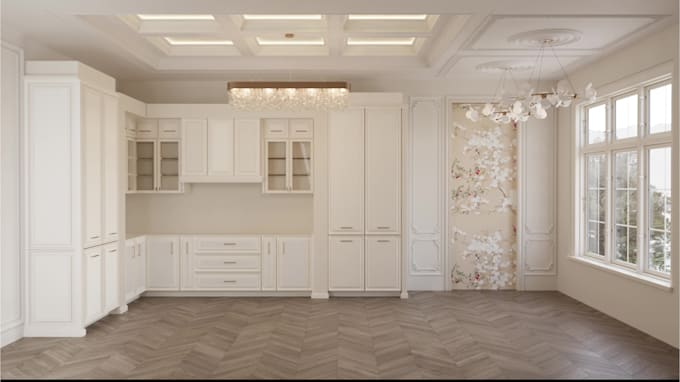 create kitchen remodel design with realistic 3d render