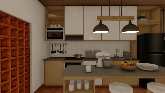 create 3d architecture visual render