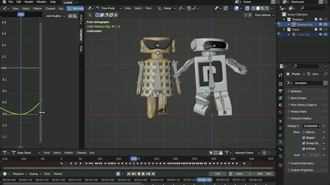 do some 3d2d animation and rigging from blender