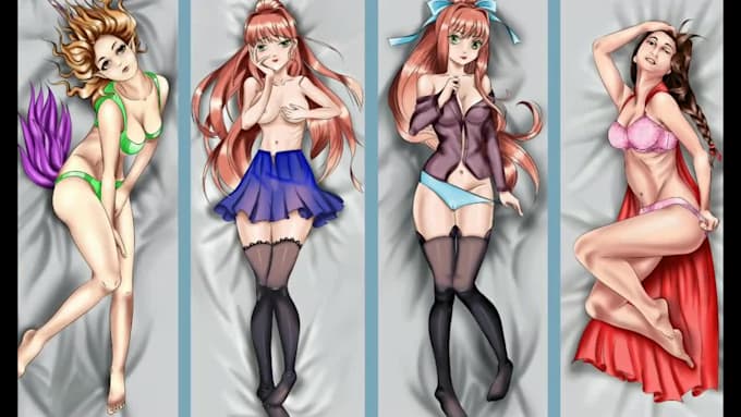 draw custom anime dakimakura body pillow illustration sfw or nsfw