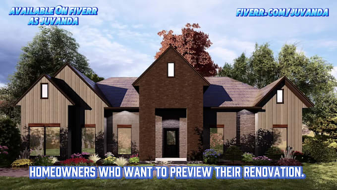 create 3d model sketchup realistic rendering house exterior