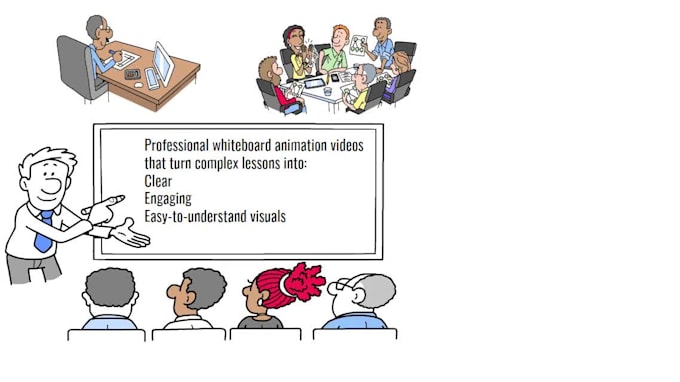 design whiteboard animation video for elearning, training material online course