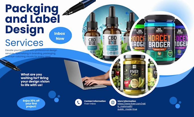 create unique label design for any product packaging box